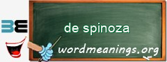 WordMeaning blackboard for de spinoza